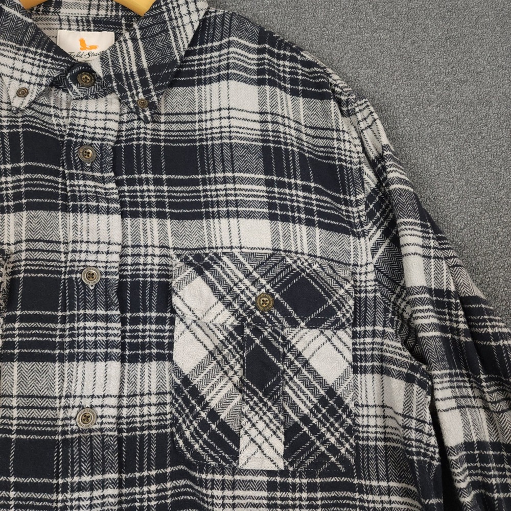 Field‎ & Stream Men's Large LG Flannel Long Sleeve Button Up Shirt 100% Cotton - Picture 2 of 8